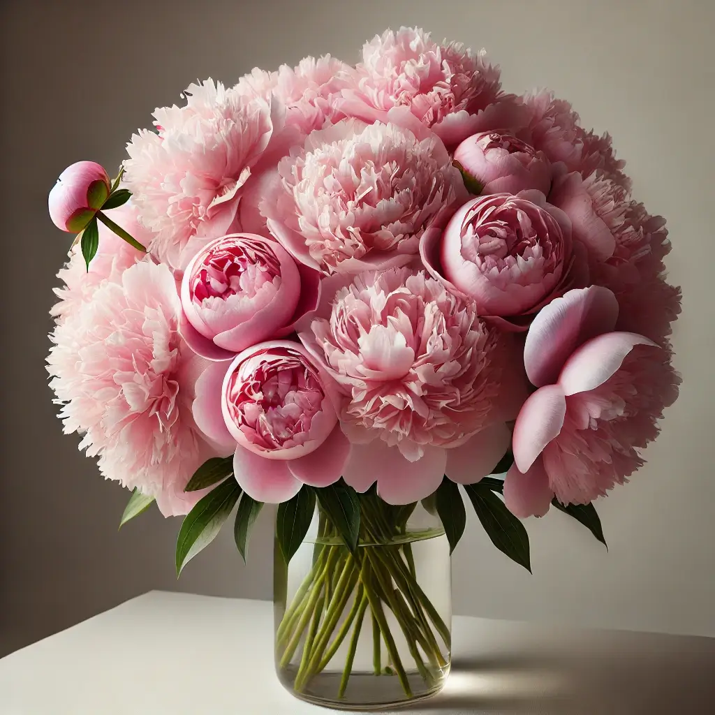 Pink Peonies in Elegant Vase