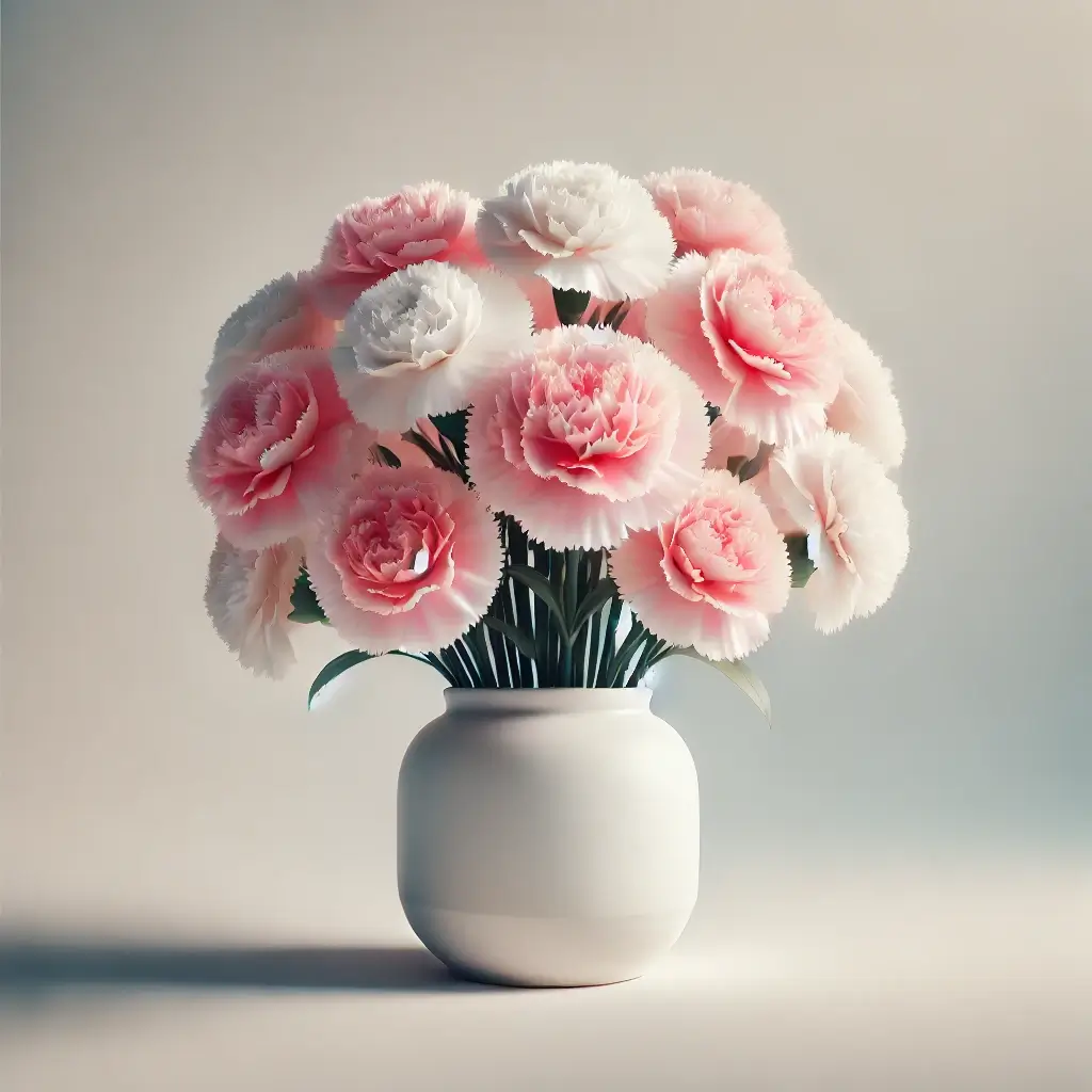 Soft Pink and White Carnation Arrangement