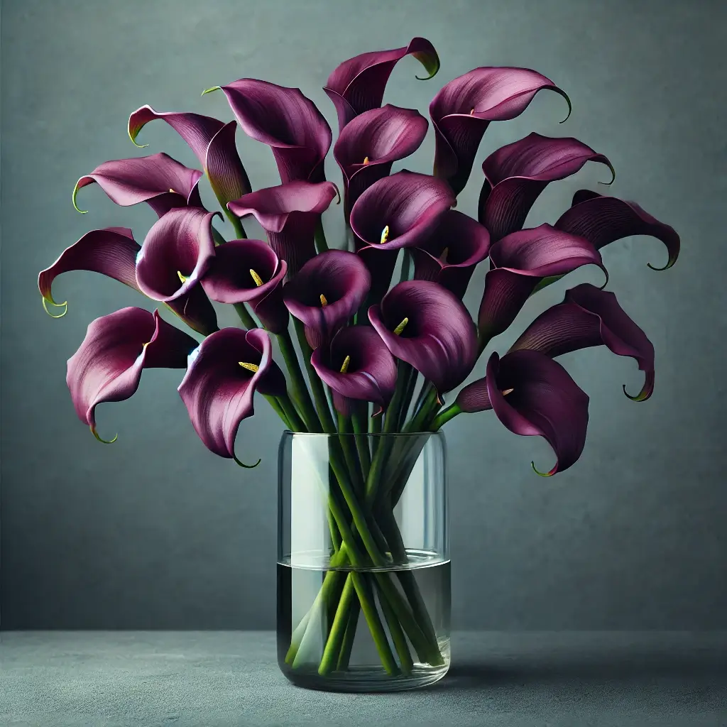 Elegant Calla Lilies in Glass Vase