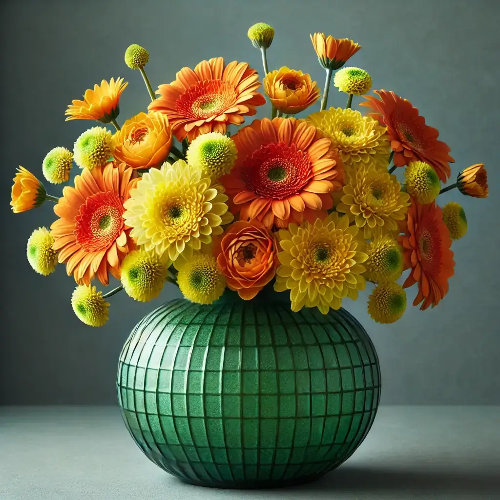 Bright Mixed Flower Bouquet in Orange and Yellow