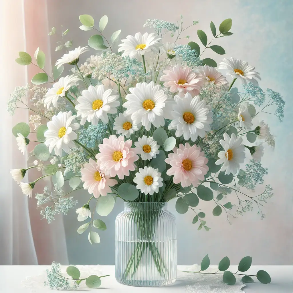 Pastel-colored Daisy Arrangement